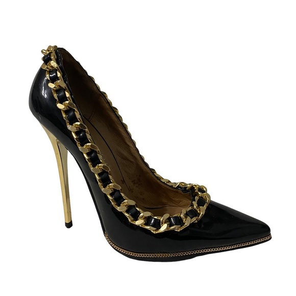 Jeffrey Campbell Shoes - Jeffrey Campbell Beloved Gold Chain Pumps Size 7.5